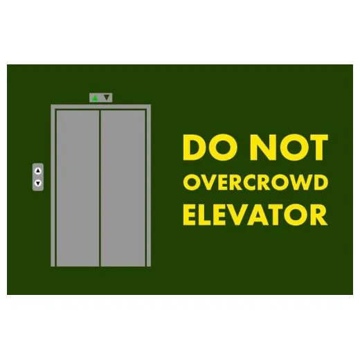 Accuform PMM127GN 3-ft x 5-ft NoTrax Message Mat: Do Not Overcrowd Elevator Green