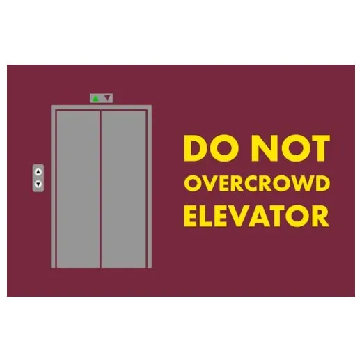 Accuform PMM127RD 3-ft x 5-ft NoTrax Message Mat: Do Not Overcrowd Elevator Red