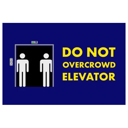 Accuform PMM128BU 3-ft x 5-ft NoTrax Message Mat: Do Not Overcrowd Elevator Blue