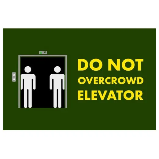 Accuform PMM128GN 3-ft x 5-ft NoTrax Message Mat: Do Not Overcrowd Elevator Green