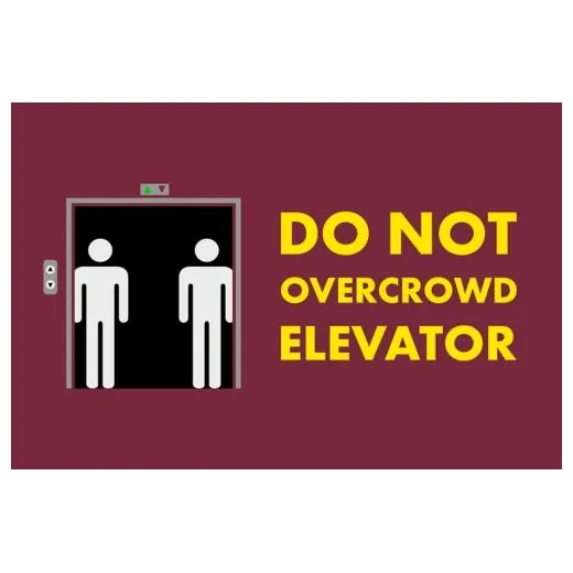 Accuform PMM128RD 3-ft x 5-ft NoTrax Message Mat: Do Not Overcrowd Elevator Red