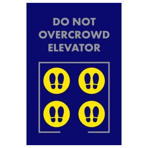 Accuform PMM138BU 5-ft x 3-ft NoTrax Message Mat: Do Not Overcrowd Elevator Blue