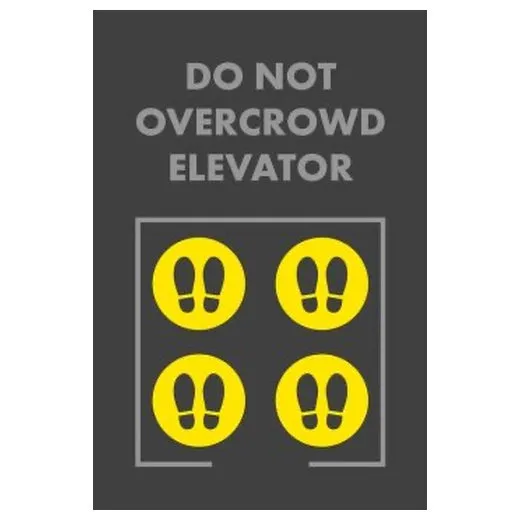 Accuform PMM138CH 5-ft x 3-ft NoTrax Message Mat: Do Not Overcrowd Elevator Charcoal