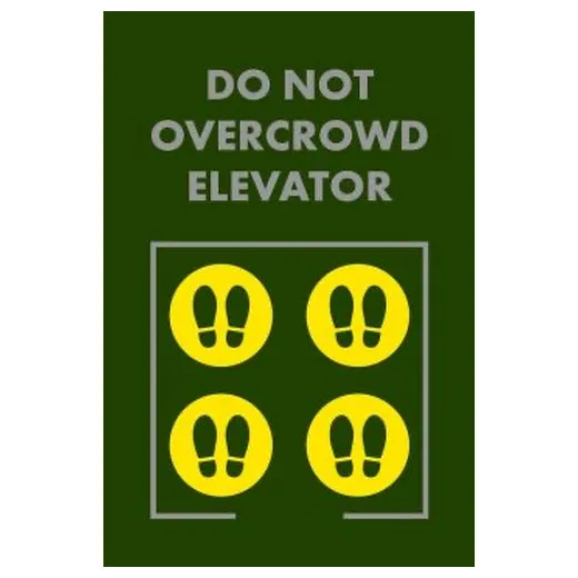 Accuform PMM138GN 5-ft x 3-ft NoTrax Message Mat: Do Not Overcrowd Elevator Green