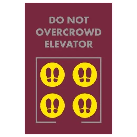 Accuform PMM138RD 5-ft x 3-ft NoTrax Message Mat: Do Not Overcrowd Elevator Red