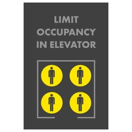 Accuform PMM139CH 5-ft x 3-ft NoTrax Message Mat: Limited Occupancy in Elevator Charcoal