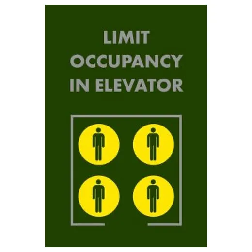 Accuform PMM139GN 5-ft x 3-ft NoTrax Message Mat: Limited Occupancy in Elevator Green