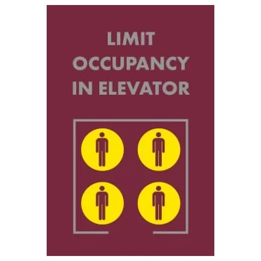 Accuform PMM139RD 5-ft x 3-ft NoTrax Message Mat: Limited Occupancy in Elevator Red