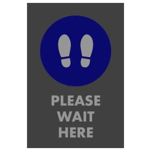 Accuform PMM143CH 5-ft x 3-ft NoTrax Message Mat: Please Wait Here Charcoal