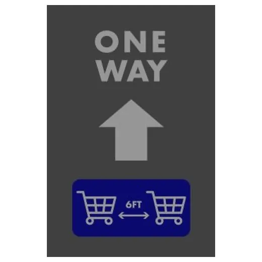 Accuform PMM151CH 5-ft x 3-ft NoTrax Message Mat: One Way 6-ft (Shopping cart image) Charcoal
