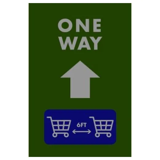Accuform PMM151GN 5-ft x 3-ft NoTrax Message Mat: One Way 6-ft (Shopping cart image) Green