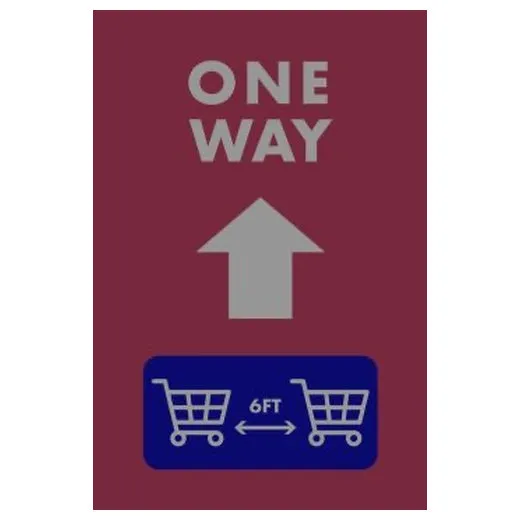 Accuform PMM151RD 5-ft x 3-ft NoTrax Message Mat: One Way 6-ft (Shopping cart image) Red