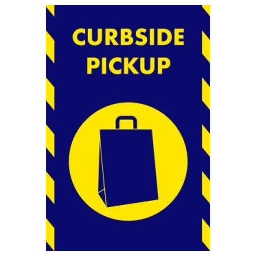 Accuform PMM160BU 5-ft x 3-ft NoTrax Message Mat: Curbside Pickup Blue