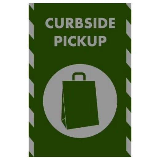 Accuform PMM160GN 5-ft x 3-ft NoTrax Message Mat: Curbside Pickup Green
