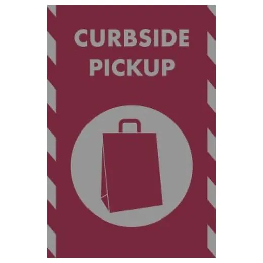 Accuform PMM160RD 5-ft x 3-ft NoTrax Message Mat: Curbside Pickup Red