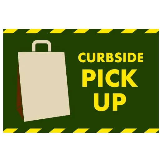 Accuform PMM161RD 3-ft x 5-ft NoTrax Message Mat: Curbside Pickup Red