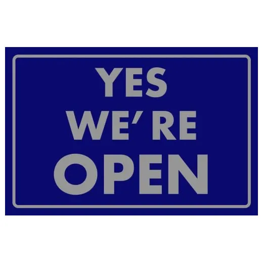 Accuform PMM163BU 3-ft x 5-ft NoTrax Message Mat: Yes We're Open Blue