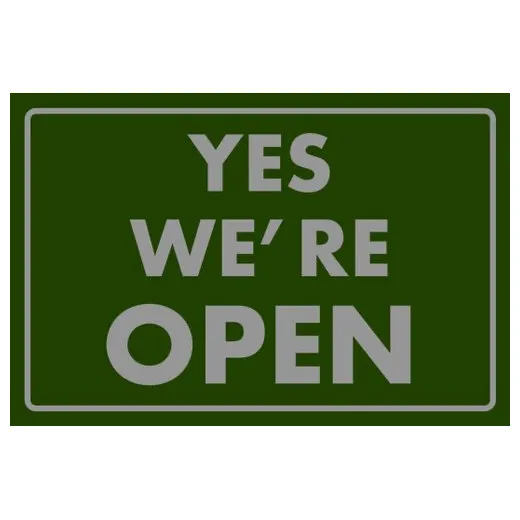 Accuform PMM163GN 3-ft x 5-ft NoTrax Message Mat: Yes We're Open Green