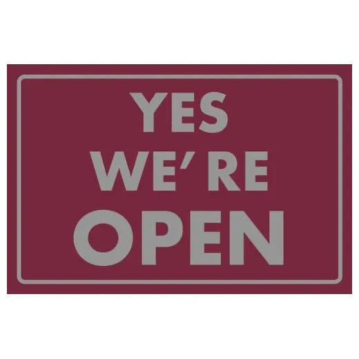Accuform PMM163RD 3-ft x 5-ft NoTrax Message Mat: Yes We're Open Red