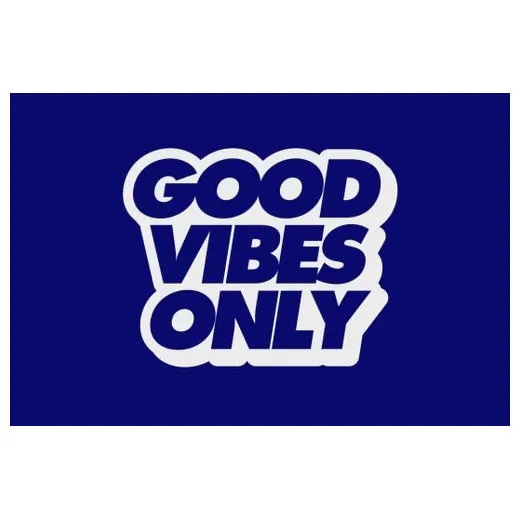 Accuform PMM169BU 3-ft x 5-ft NoTrax Slogan Mat: Good Vibes Only Blue
