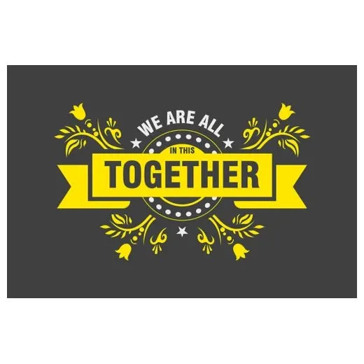 Accuform PMM170CH 3-ft x 5-ft NoTrax Slogan Mat: We Are All in This Together Charcoal