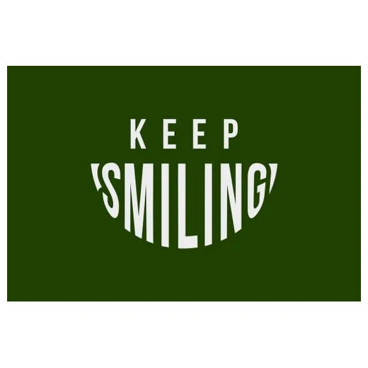 Accuform PMM178GN 3-ft x 5-ft NoTrax Slogan Mat: Keep Smiling Green