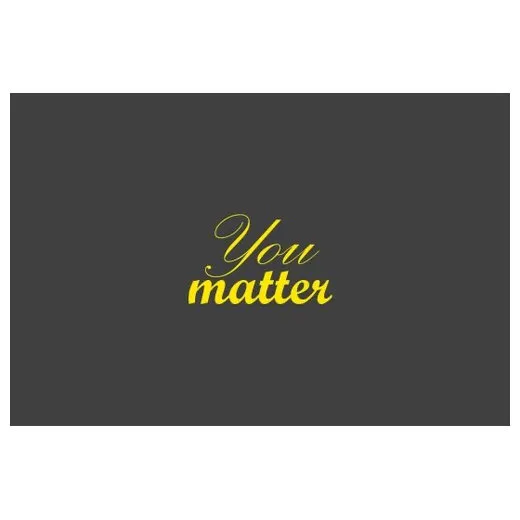 Accuform PMM179CH 3-ft x 5-ft NoTrax Slogan Mat: You Matter Charcoal