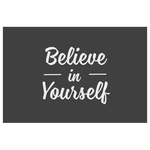 Accuform PMM182CH 3-ft x 5-ft NoTrax Slogan Mat: Believe in Yourself Charcoal