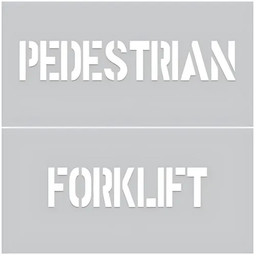 Accuform PMS245 24"" x 12"" Floor Marking Stencil, ""Pedestrian Forklift"", White Polyethylene Plastic