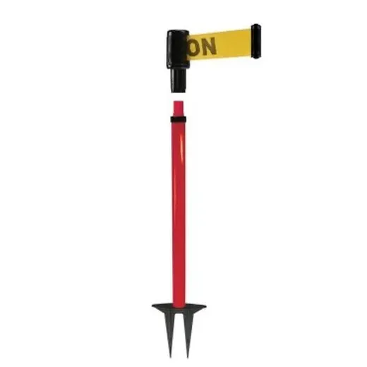 Accuform PRB401RD Rectractable Belt, Barrier Post Stakes Red
