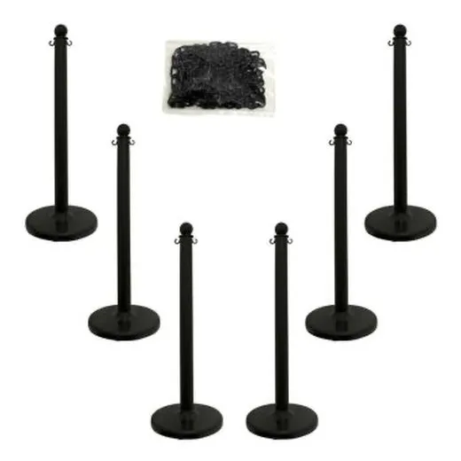 Accuform PRC209BK Medium Duty Stanchion Post Black