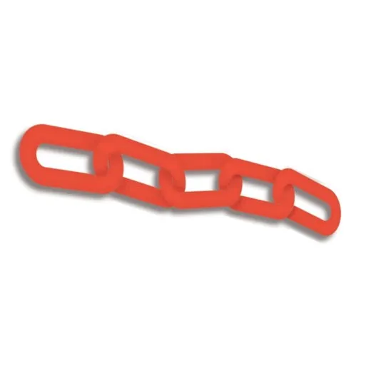 PRC211RD STANDARD CHAIN LINK, 2 X 1 X 14 IN, 100 FT L, Red, POLYETHYLENE PLASTIC