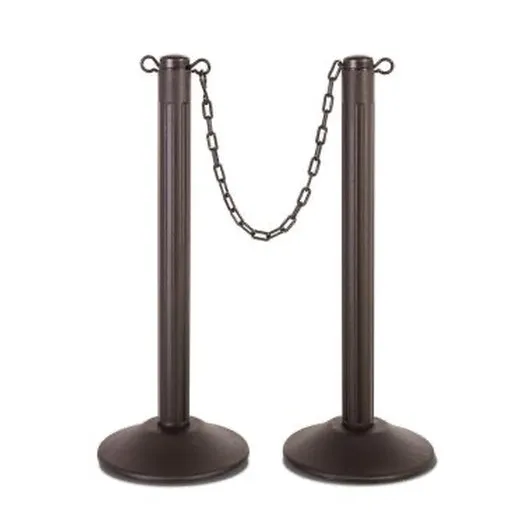 Accuform PRC442BKBK Chain Storage Stanchion Post Black Post - Black Chain