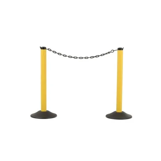 Accuform PRC442YLBK Chain Storage Stanchion Post Yellow Post - Black Chain
