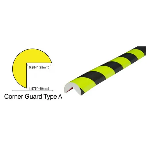 Accuform PRR330BKFL Protective Bumper Guard Black/Fluorescent Style A