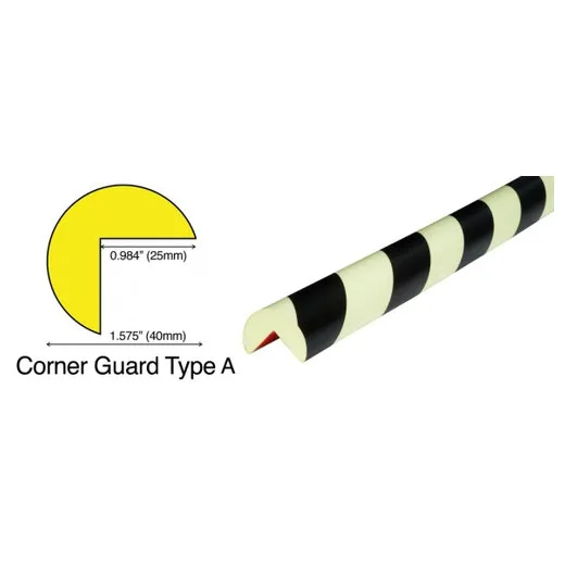 Accuform PRR330BKGL Protective Bumper Guards Black/Glow