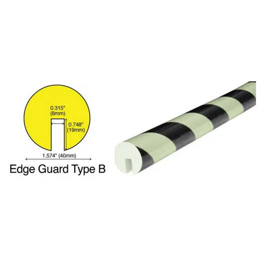 Accuform PRR332BKGL Protective Bumper Guards Black/Glow