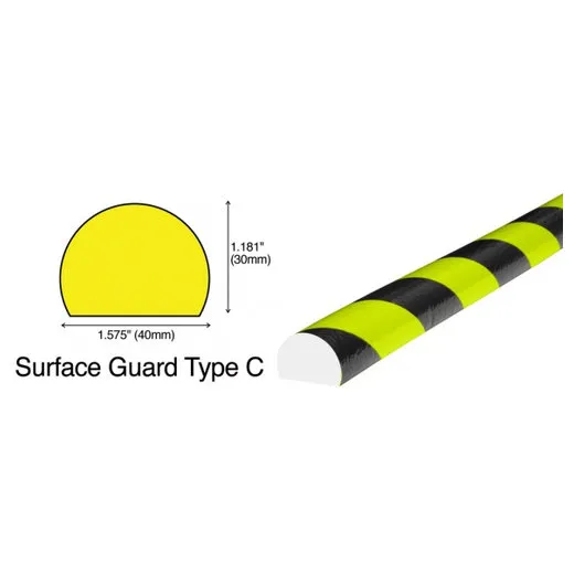 Accuform PRR334BKFL Protective Bumper Guard Black/Fluorescent Style C