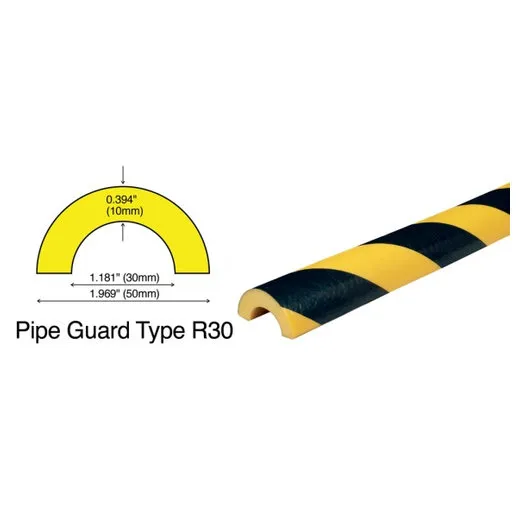 Accuform PRR340BKYL Protective Bumper Guard Black/Yellow Style R