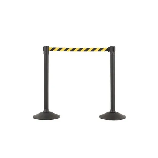 Accuform PRT104 Retractable Belt Stanchion Post Yellow/Black Chevron