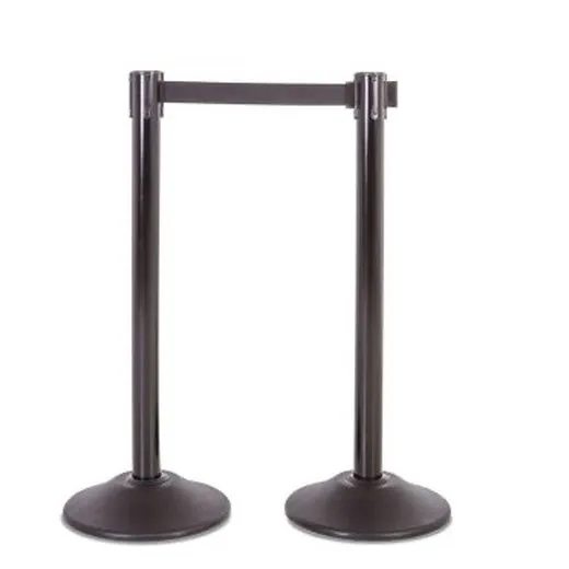 STEEL STANCHION POSTS BELT COLOR BLACK PRT111BK