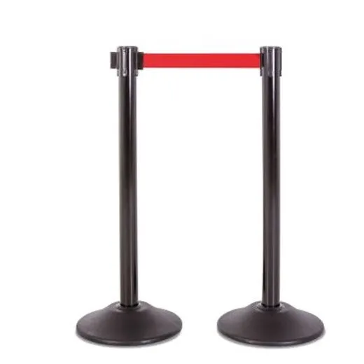 Accuform PRT111RD Steel Stanchion Post Black / Red