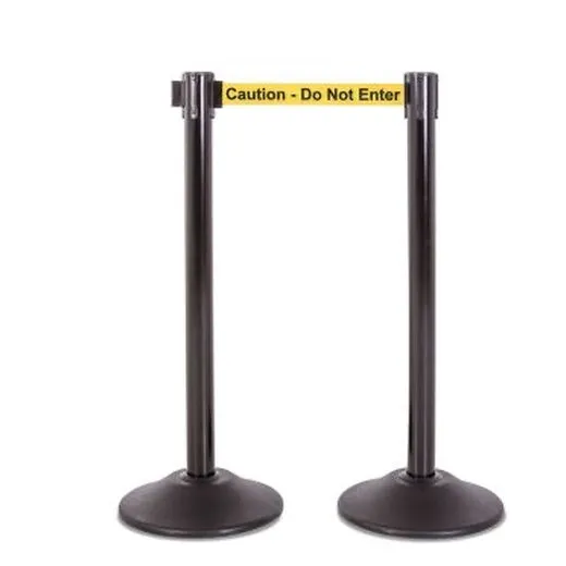 Accuform PRT112 Steel Stanchion Post Black Caution - Do Not Enter
