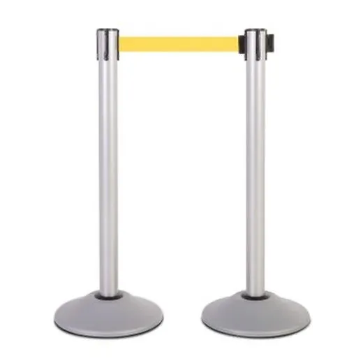 Accuform PRT116YL Steel Stanchion Post Stanchion Silver 41"" Stanchion Post