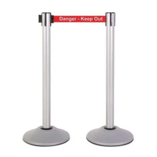 Accuform PRT118 Steel Stanchion Post Silver Danger - Keep Out