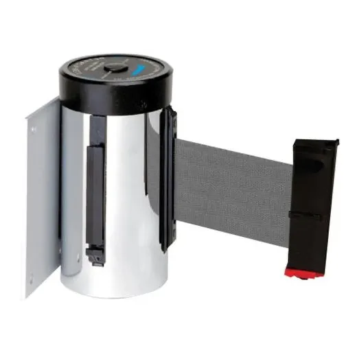 Accuform PRT402GY Wall Mount Retractable Belt Tape Barrier Gray