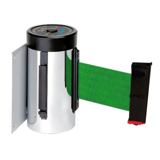 Accuform PRT404GN 10-ft Belt Length Wall Mount Retractable Belt Tape Barrier Green
