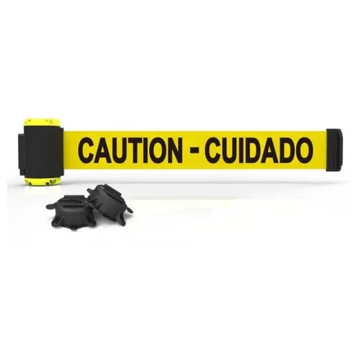 Accuform PRT801 Multi-Surface Wall Mount Barrier - 7-ft Caution - Cuidado