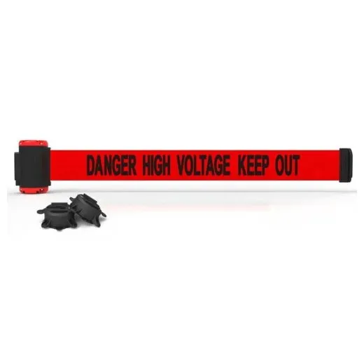 Accuform PRT810 Multi-Surface Wall Mount Barrier - 7-ft Danger - High Voltage - Keep Out