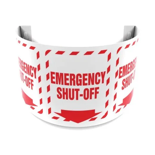 Accuform PSJ113 180D Projection Sign: Emergency Shut-Off